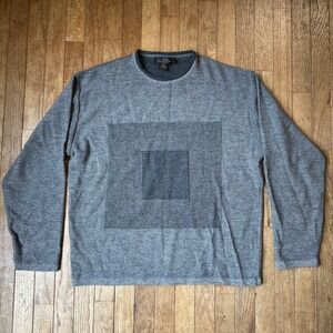 Bugatchi Uomo Wool Sweater Mens Large Gray Knit Long Sleeve Modern Design